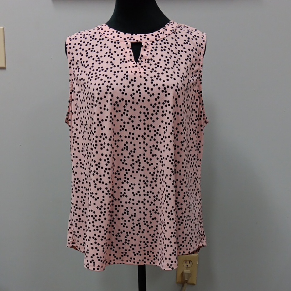 Boxy Pink and Black Cut Out Blouse